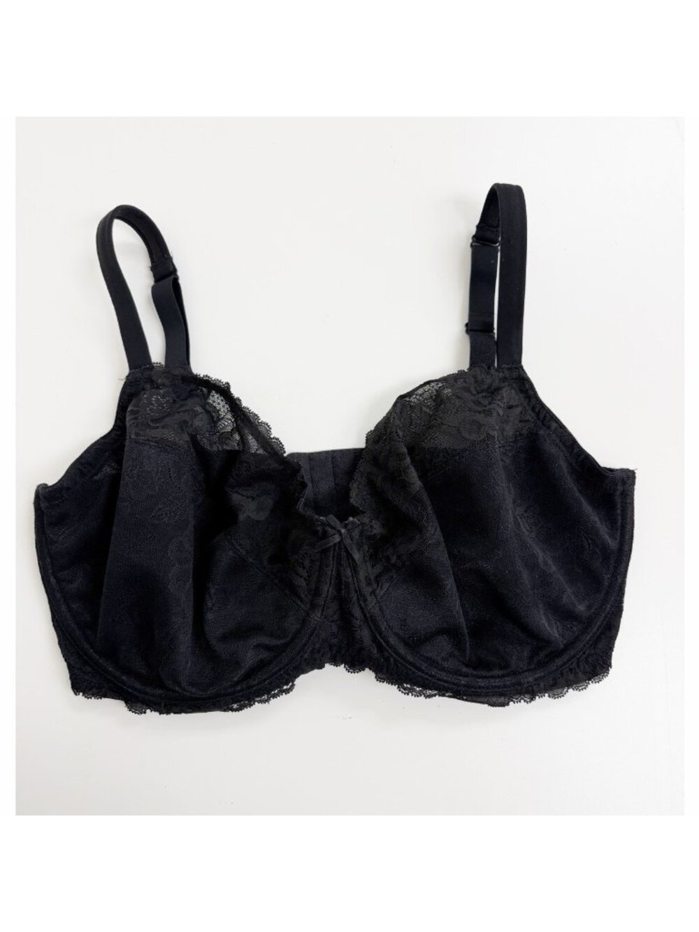 Cacique Unlined Full Coverage Black Lace Underwire Sexy Bra Sz 34I